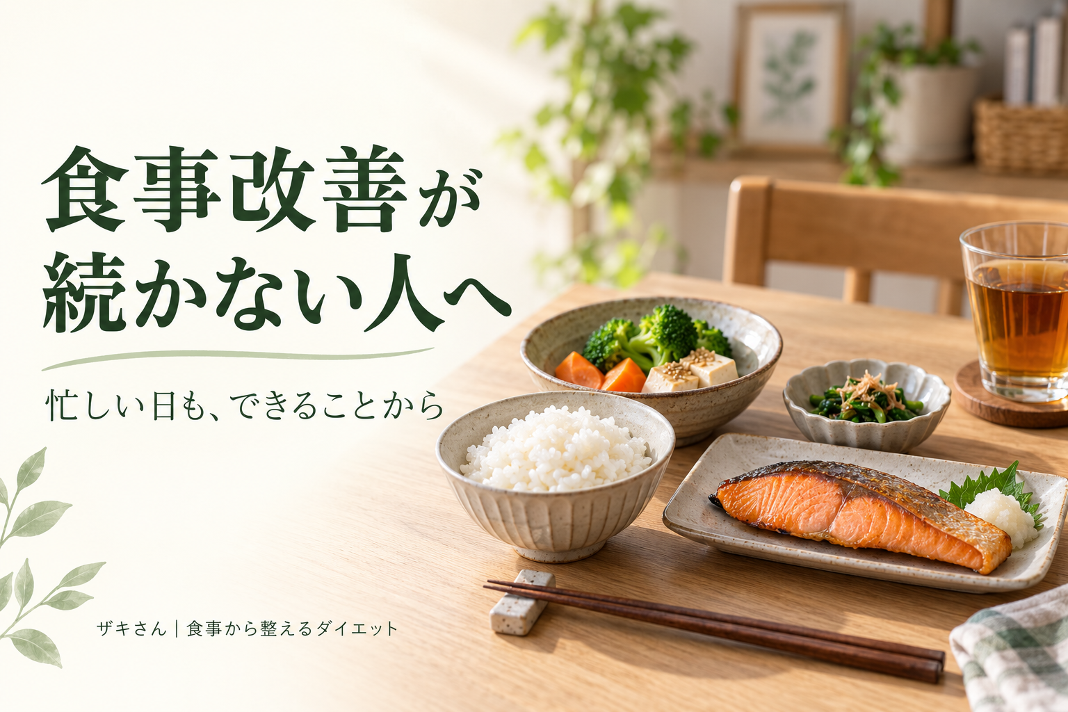 食事改善が続かない人へ。忙しい日も、できることから